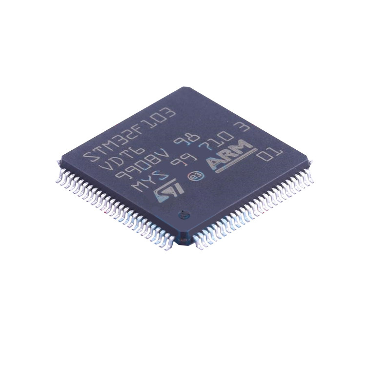 STM32F103VDT6 ใหม่และต้นฉบับ LQFP-100 ส่วนประกอบอิเล็กทรอนิกส์ในสต็อกชิป IC วงจรรวม STM32F103VDT6