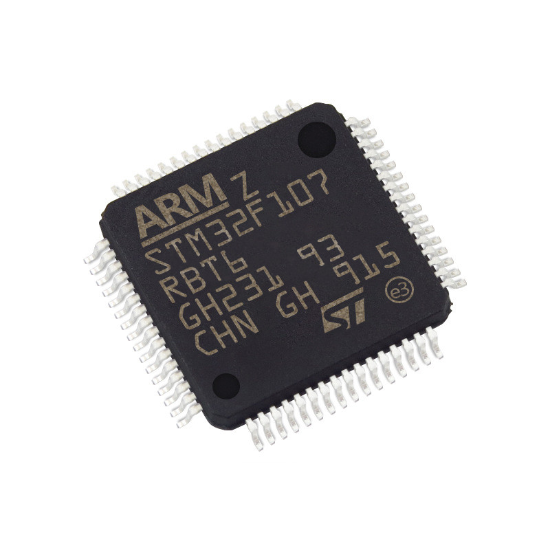 ในสต็อก ไมโครคอนโทรลเลอร์และโปรเซสเซอร์ IC MCU 32BIT 128KB FLASH 64LQFP วงจรรวม ic ชิป STM32F107RBT6