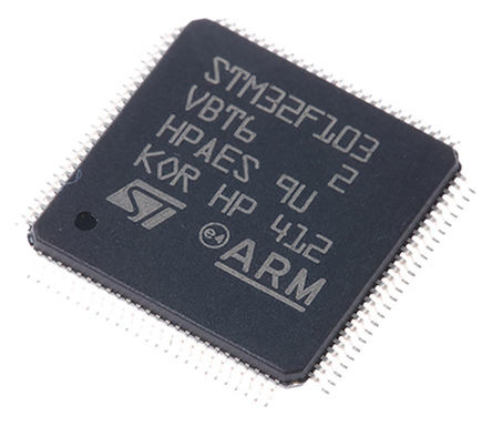 ในสต็อก STM32F103 32 โปรแกรมชิป IC bit ARM Cortex M3 ไมโครคอนโทรลเลอร์ QFP100 ชิ้นส่วนอิเล็กทรอนิกส์ STM32F103VBT6