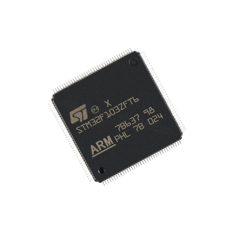 ใหม่และต้นฉบับชิป IC STM32F103 Cortex M3 32bit CPU 72MHz หน่วยความจำโปรแกรม 768KB 144 LQFP STM32F103ZFT6