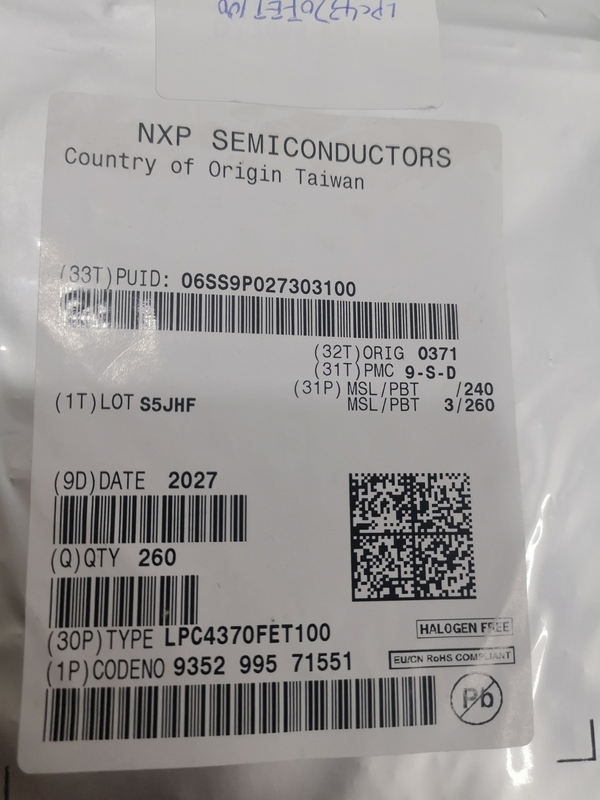 LPC4370FET100 100-TFBGA ชิปวงจรรวมไมโครคอนโทรลเลอร์ IC ยี่ห้อใหม่เดิมยังไม่ได้ใช้